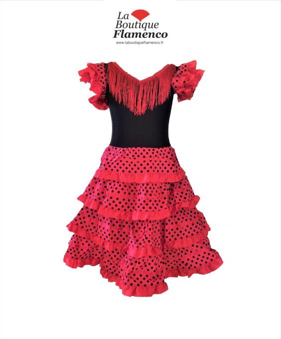 déguisement robe flamenco rouge pois noirs